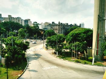 View of buildings along road