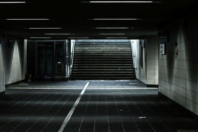Close up of underpass at night