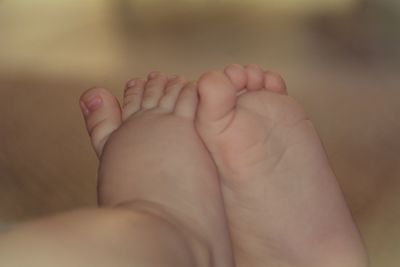 Close-up of baby feet