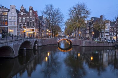 Beautiful sunset at the keizersgracht in amsterdam the netherlands