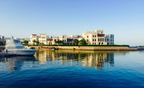 Reflection of buildings in water