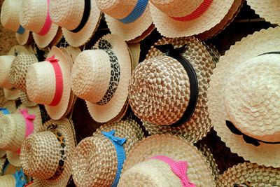 Full frame shot of hats for sale