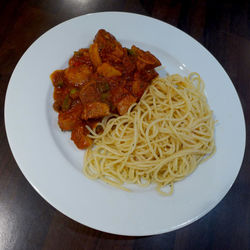 Close-up of meal served in plate