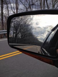 Reflection of car on road