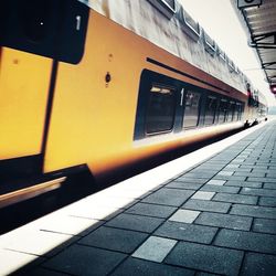 Train at railroad station platform