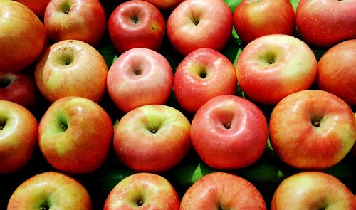 Full frame shot of apples for sale at market