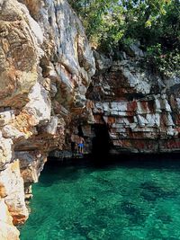 Rock formations on coast