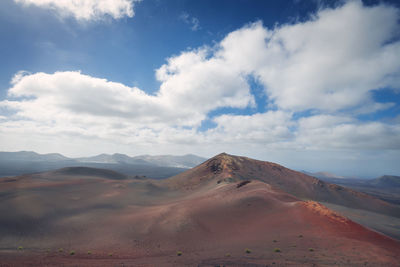 Scenic view of arid landscape against sky