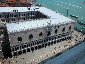 High angle view of historical building