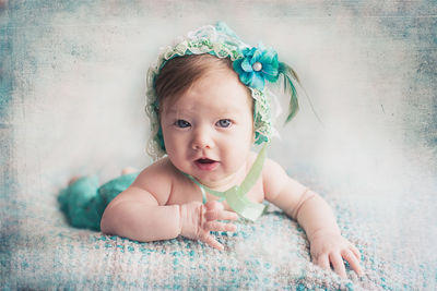 Portrait of cute baby girl