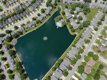 High angle view of  pool in building