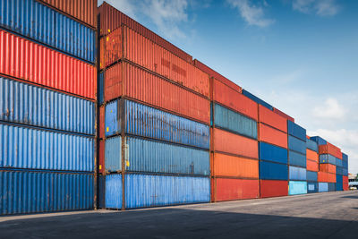 Stack of containers at dock