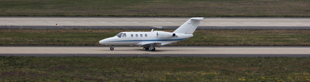 Airplane on airport runway