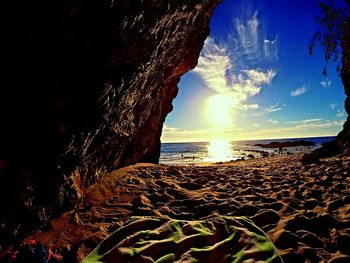 Scenic view of sea at sunset