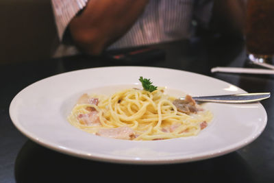 Close-up of meal served in plate