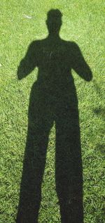 Shadow of man on field