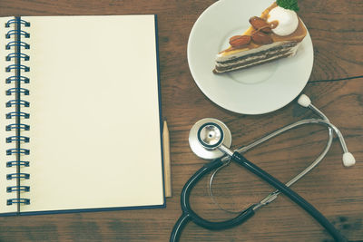 High angle view of food on table