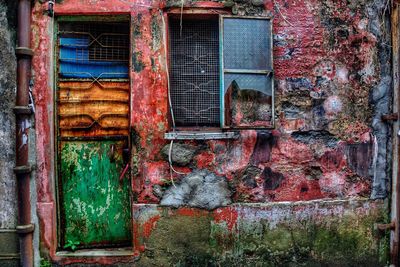 Closed door of house