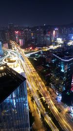 Illuminated city at night