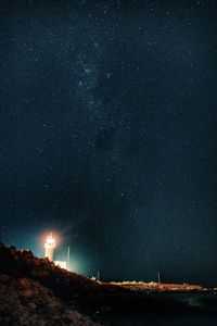 Illuminated star field against sky at night