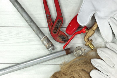 Directly above shot of person working on table