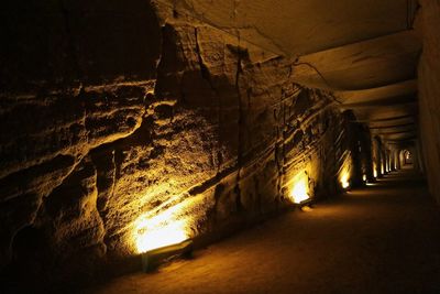 View of illuminated tunnel