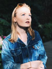 Close-up of beautiful young woman