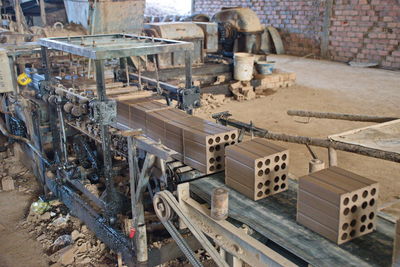 Brickyard in cambodia - production of bricks