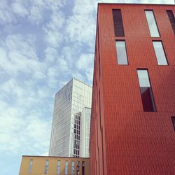 Low angle view of modern building against sky