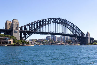 View of bridge over river against sky