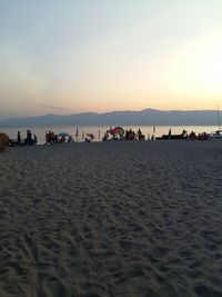 Scenic view of beach against clear sky