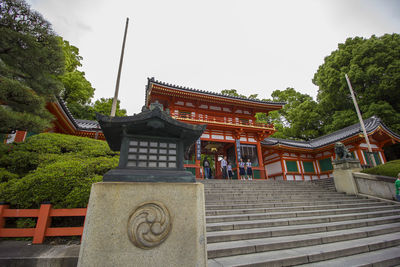 Exterior of temple building against sky