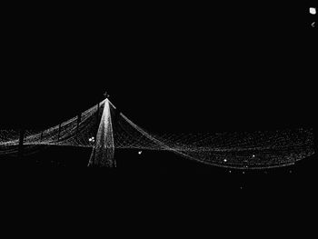 View of suspension bridge at night