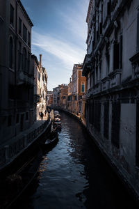 Canal passing through city buildings