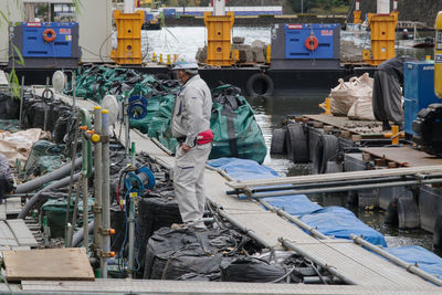 People working at construction site