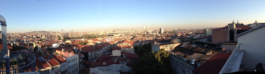 Cityscape against blue sky