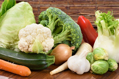 Group of fresh vegetables from market