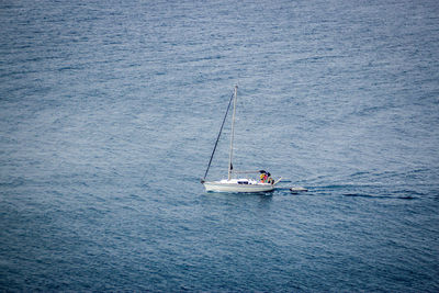 Sailing boat on sea