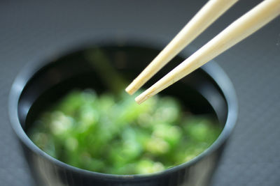 High angle view of water in bowl