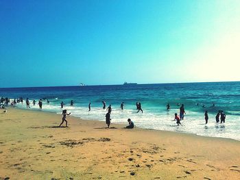 Tourists on beach