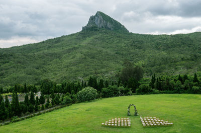 Scenic view of mountains against sky