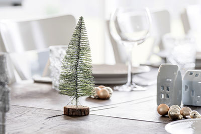 Christmas tree on table