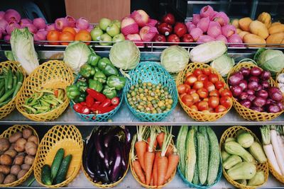 Various vegetables for sale in market