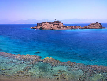 Rock formations in sea