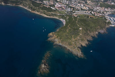 High angle view of sea