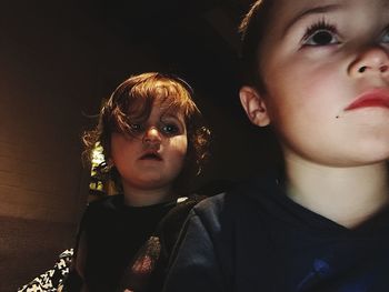 Portrait of cute boy with mother