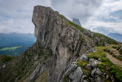 Scenic view of rocky mountains against sky