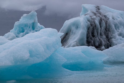 Scenic view of ice floating on sea