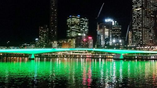 Illuminated city at night