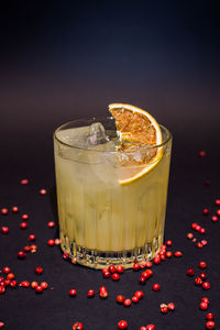 Close-up of drink in glass on table